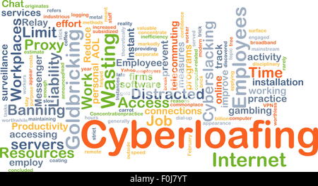 Concetto di sfondo wordcloud illustrazione di cyberloafing Foto Stock