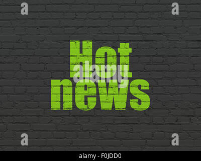 News concept: Hot News su sfondo a parete Foto Stock