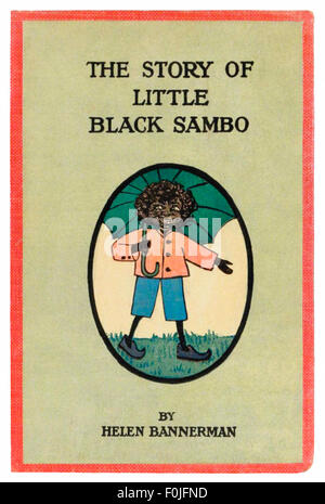 Coperchio anteriore dal 1923 edizione USA di " La storia di Little Black Sambo' da Helen Bannerman. Vedere la descrizione per maggiori informazioni. Foto Stock