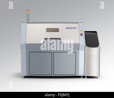 Metallo stampante 3D isolati su sfondo bianco. Tracciato di ritaglio disponibili. Foto Stock