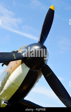 Close up di ogiva ed elica da un mk2 spitfire Foto Stock