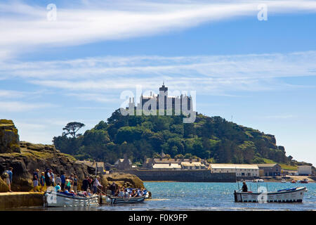 Vista orizzontale della St Michael's Mount, Cornwall Foto Stock