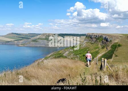 La costa del Dorset visto da St testa Aldhelms Foto Stock