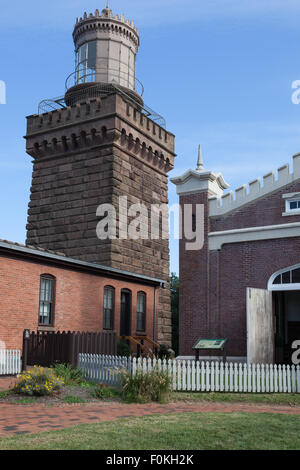 South Tower e il generatore di costruzione di Navesink luci gemelle, altopiani, Monmouth County NJ Foto Stock