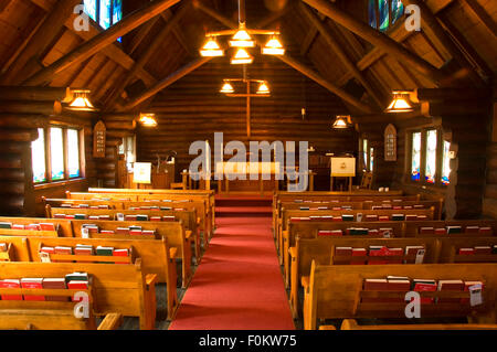 Interno della Chiesa, Chiesa di registro, Chelan, Washington Foto Stock