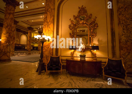 Dettaglio dell'Interno presso il Fairmont Hotel di San Francisco di Notte nel 2012 Foto Stock