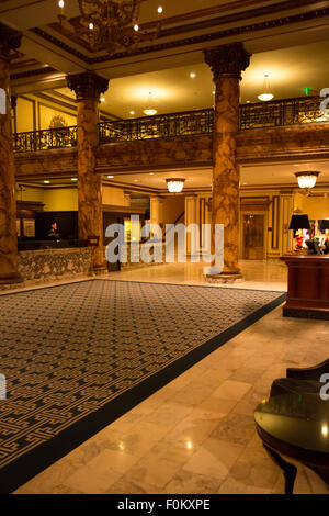 Dettaglio dell'Interno presso il Fairmont Hotel di San Francisco di Notte nel 2012 Foto Stock