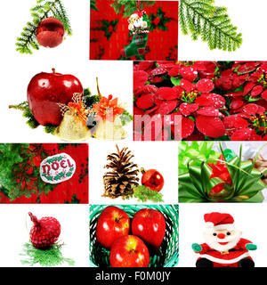 Bellissima collezione di foto di Natale insieme in un collage Foto Stock