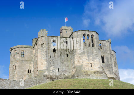 Il castello di Warkworth, Northumberland, England, Regno Unito Foto Stock