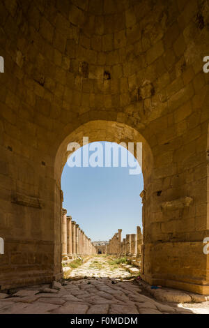 Nord Tetrapylon, Jerash, Giordania Foto Stock