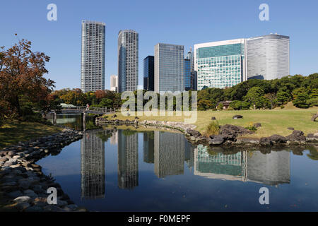 Giardini Hamarikyu, Chuo, Tokyo, Giappone, Asia Foto Stock