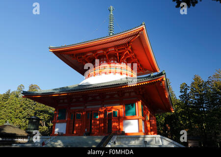 Dai-a (Grande Pagoda), Garan (Sacra Precinct), Koyasan (Koya-san), Kansai, Giappone, Asia Foto Stock