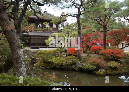 Il Padiglione di Argento, Ginkaku-ji (Tempio buddista), Northern Higashiyama, Kyoto, Giappone, Asia Foto Stock