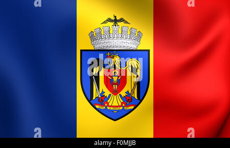 Bandiera di Bucarest, Romania. Close up. Foto Stock