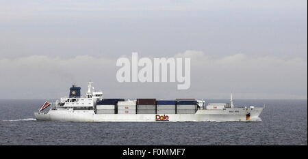 AJAXNETPHOTO. - 2015. In mare del canale in lingua inglese. - Contenitore nave in mare - DOLE ASIA sotto la strada verso la costa francese nei pressi di Calais. Foto:JONATHAN EASTLAND/AJAX REF:D152906 5333 Foto Stock