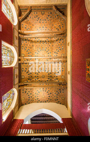 Particolare del soffitto della cappella, Alcazar of Segovia, Spagna Foto Stock