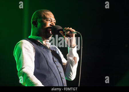 MONTREAL, Canada, 16 agosto 2015. Bitty McLean suona dal vivo al Montreal International Reggae Festival. © Marc Bruxelle/Alamy Live News Foto Stock