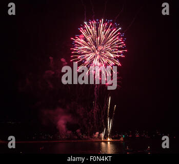 Plymouth, UK. 18 Agosto, 2015. L'inizio dell'Essex pirotecnica visualizzare presso il British fuochi d' artificio campionati 18 agosto 2015. Il team è guidato da Tom Archer e ultimo gareggiato nel concorso nel 2010 Credit: Anna Stevenson/Alamy Live News Foto Stock