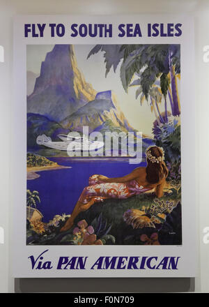 Vintage Pan American Airways Wold poster pubblicitario, circa trenta Foto Stock