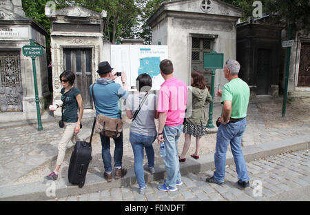 Cimitero di Père Lachaise il più grande cimitero necropoli in Parigi Francia Foto Stock