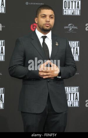 Berlino, Germania. 18 Agosto, 2015. O'Shea Jackson Jr. alla premiere di 'diritto OUTTA COMPTON 'a Berlino. Credito: dpa picture alliance/Alamy Live News Foto Stock