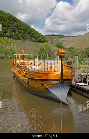 Stella Noviomagi replica di un vino Romano barca Neumagen-Dhron Mosella Germania Foto Stock
