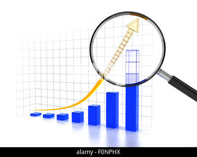 Grafico che mostra futura tendenza in aumento Foto Stock