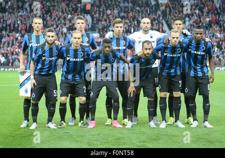 Old Trafford, Manchester, Regno Unito. 18 Agosto, 2015. UEFA Champions League fra Manchester United e FC Brugge, gamba 1a. Brugge team line up Credit: Azione Plus sport/Alamy Live News Foto Stock