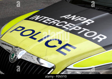 Auto della Polizia cofano Foto Stock