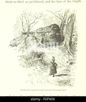 Immagine tratta da pagina 84 di "Gulliver's Travels". Questa immagine mostra un'illustrazione del famoso romanzo satirico di Jonathan Swift, raffigurante le avventure di Lemuel Gulliver in varie terre fantastiche, catturando l'essenza della narrazione. Foto Stock
