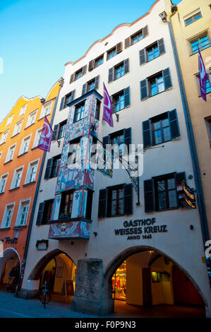 Wein Haus (1465), Casa del Vino, alloggi Ristorante e hotel, Herzog-Friedrich-Strasse, Altstadt, città vecchia, Innsbruck, Austria Foto Stock