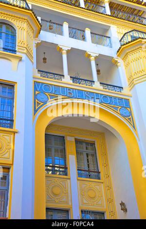 Hotel Volubilis con esterni Art Deco, Casablanca, Marocco, Africa del Nord Foto Stock