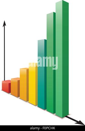 Lucida grafico crescente isolato su bianco Illustrazione Vettoriale