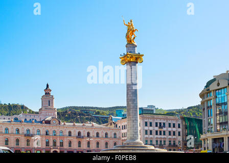 Piazza della Libertà nel centro di Tbilisi, Georgia Foto Stock