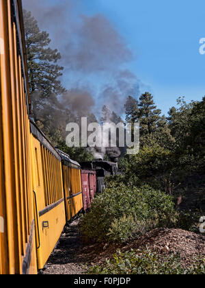 La ferrovia a scartamento ridotto da Durango a Silverton in Colorado USA Foto Stock