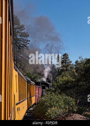 La ferrovia a scartamento ridotto da Durango a Silverton in Colorado USA Foto Stock