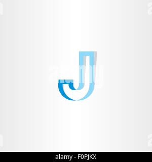 Stilizzato blu lettera j vector logo design Illustrazione Vettoriale