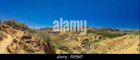 Navigazione centrale di Gran Canaria, Morro de Armonia, percorso da Cruz de Tejeda a Teror Foto Stock