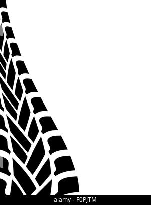 Bianco nero pneumatico via sfondo Foto Stock