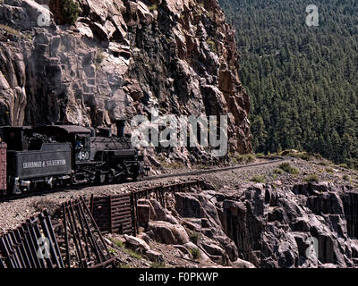 La ferrovia a scartamento ridotto da Durango a Silverton in Colorado USA Foto Stock