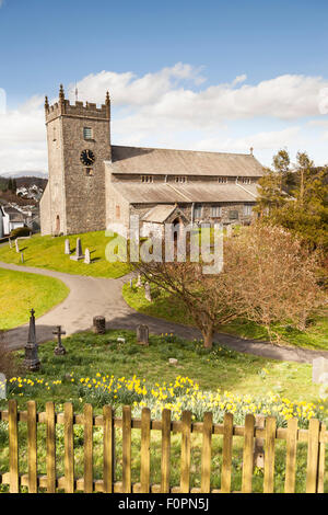 San Michele e Tutti gli Angeli chiesa parrocchiale, Hawkshead, Lake District, Cumbria, Inghilterra Foto Stock