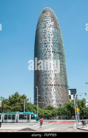La Torre Agbar,Barcellona,Cataluña,Spagna. Foto Stock