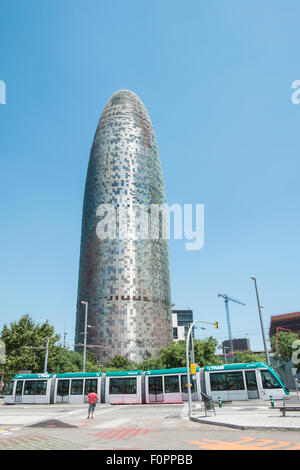 La Torre Agbar,Barcellona,Cataluña,Spagna. Foto Stock