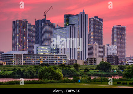 Kawasaki, Giappone skyline. Foto Stock