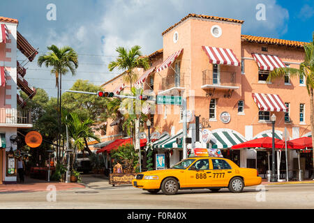 Espanola Way, South Beach, Miami, Stati Uniti d'America Foto Stock