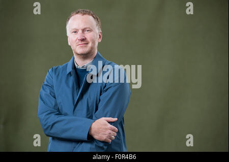 Artista Nathan Coley che compaiono all'Edinburgh International Book Festival Foto Stock