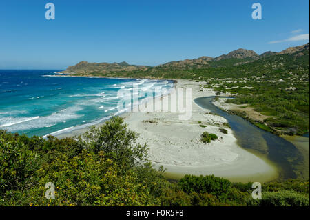 Plage d'Ostriconi spiaggia dell'Ostriconi, a L'Ile Rousse, deserte delle Agriates, costa Nord, Haute-Corse, Corsica, Francia Foto Stock