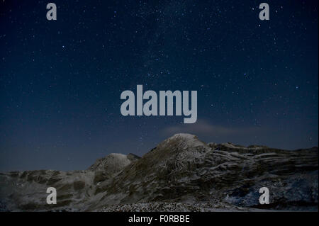 Picco Prutas, mostrando pieghe geologiche, di notte, NP Durmitor, Montenegro, Ottobre 2008 Foto Stock