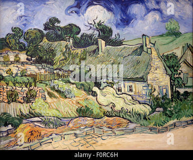 Cottage di paglia a Cordeville Auvers-sur-Oise (1890) Vincent van Gogh (1853-1890). Foto Stock