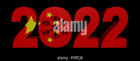2022 il testo con bandiera cinese illustrazione Foto Stock